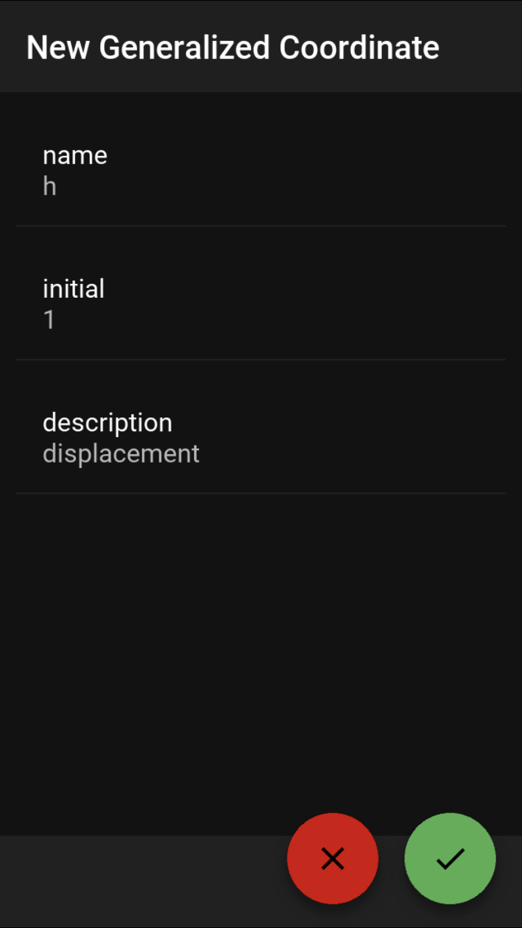New displacement coordinate