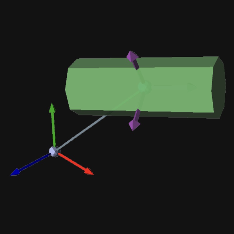 Depiction of a rigid body cylinder